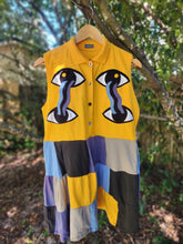 Load image into Gallery viewer, UPCYCLED: One of a Kind // EYE SEE YOU SCRAP DOLL DRESS
